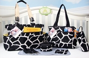 SoHo Collection, Black Giraffe 7 pieces Diaper Bag set *Limited time offer !* (Black)