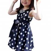 2014 Susenstore Clothing Polka Dot Girl Chiffon Sundress Dress for Kids (L)