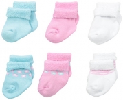 Gerber Baby-Girls Newborn 6 Pack Variety Socks Flowers, Pink, 6-9 Months