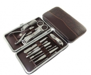 Stone Pattern Case+12pcs Nail Clipper Kit Nail Care Set Pedicure Scissor Tweezer Knife Ear pick Utility Manicure Set Tools