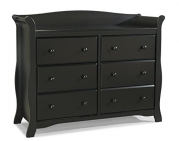 Stork Craft Avalon 6 Drawer Universal Dresser, Black