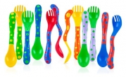 Nuby 4 Pack Spoon and Fork, Colors May Vary