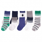 Luvable Friends 10-Pair Socks Gift Set, Blue Argyle