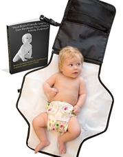 Travel Change Pad - Voted #1 Best Portable Baby Diaper Changing Kit - E-book Included - Black - 100% Satisfaction With Lifetime Guarantee