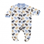 Hudson Baby Thermal Snap-Front Sleep and Play, Moose, 3-6 Months