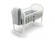 Baby Doll Chevron Cradle Bedding Set, Grey