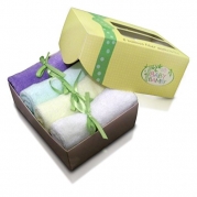 8 Cute Bamboo Washcloths / Wipes, Soft Towels, Newborn Registry Baby Shower Gift (Yellow)