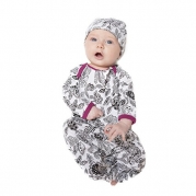 Baby Be Mine Newborn Gown and Hat Set (Newborn 0-3 Months, Ella)