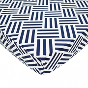 American Baby Company 100% Cotton Percale Fitted Crib Sheet, Navy Parquet