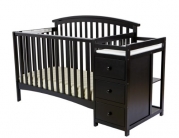 Dream On Me Niko 5 in 1 Convertible Crib with Changer, Black