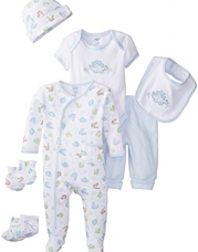 Spasilk Baby-Boys Newborn 7 Piece Baby Layette Gift Set, Blue, 0-6 Months