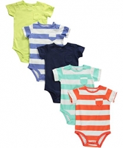 Carter's 5 Pack Bodysuits (Baby) - Stripes/Solids-12 Months