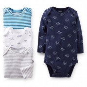 Carter's 4 Pack Bodysuits (Baby) - Navy-12 Months