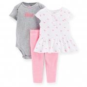 Carter's Baby Girls' 3-piece Bodysuit & Pant Set Daddy's Sunshine Pink (Nb)