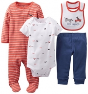 Carter's Baby Boys' 4 Piece Layette Set (Baby) - White - Red - 3 Months