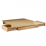 South Shore Contemporary Full/Queen Storage Platform Bed Natural Maple