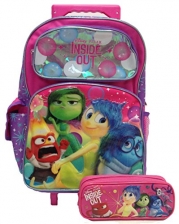 Disney Pixar Inside Out Large Rolling Backpack with Pencil Case