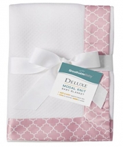 Breathable Baby Pink/White Clover Print Blanket