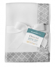 Breathable Baby Gray/White Clover Print Blanket