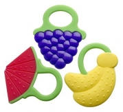 Baby Teething Toys Best Infant & Toddler Teething Pain Relief-Works Or Your Money Back! 100% Safe, Fun Set Of 3 Soft, Chewy Silicone Teethers With Rings-BPA Free, FDA-Wimmzi® Tutti Frutti Teether Toys