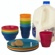 18pc Ellie Kids Plastic Tumblers, Snack Bowls & Snack Plates in 6 Colors