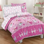 Dream Factory Magical Princess 4 Piece Bedding Set, Toddler, Pink