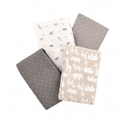 Carter's Flannel Receiving Blankets, Taupe Jungle/Grey