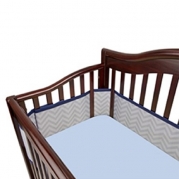 BreathableBaby 2014 Geo Boy Blue Chevron Stripes Crib Liner