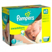 Pampers Swaddlers Diapers, Size 1, Giant Pack, 148 Count