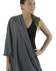 Infinity Breastfeeding Scarf & Nursing Cover | Lightweight Cotton Blend You Can't See Through | Use At Least 10 Different Ways | 67 x 0.1 x 25.6 Inches From Baby Bee (Dark Grey)