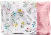 Carters Baby Girls' Floral Swaddle Blanket - 2 Pack