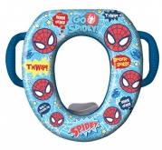 Marvel Ultimate Spiderman Potty Seat - Padded, Soft and Durable - For Regular and Elongated Toilets - Removable Cushion for Easy Cleaning - Firm Grip Handles - Blue