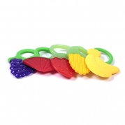 Baby Teether Toys for Teething Relief - 100% Safe Food Grade Silicone, Non-Toxic, FDA, BPA, Latex and Phthalate Free Fruit Teethers - Soothing, Soft & Durable - 100% Money Back Guarantee
