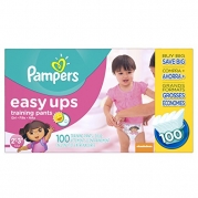 Pampers Easy Ups Training Pants Diapers for Girls, Value Pack, Size 2T3T, 100 Count