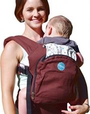 Mo+m® Designer Cotton 3 Position Baby Carrier (Chocolate Brown) ● Soft Structured, Ergonomic Sling w/ Mesh Cooling Vent, Hood & Pockets ● Great Baby Shower Gift