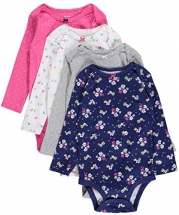 Carter's Baby Girls' 4 Pack Print Bodysuits (Baby) - Pink - 3M