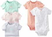 Carter's Baby Girls' 5 Pack Bodysuits (Baby) - Coral - 18 Months