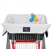 Shopping Cart Cover for Baby & Toddler (Waterproof + Harness in Unisex Grey)