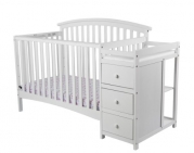 Dream On Me Niko 5-in-1 Convertible Crib with Changer, White