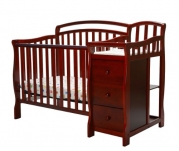 Dream On Me Casco 3 in 1 Mini Crib and Dressing Table Combo, Cherry