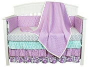 Zoe Purple Quilted Coverlet 8-In-1 Crib Bedding Collection