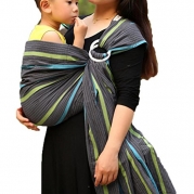 Vlokup® Wrap Original 100% Cotton Adjustable Baby Carrier Infant Lightly Padded Ring Sling Grey Rainbow