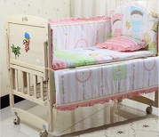 5pcs/set Baby Bedding Sets 100% Cotton Baby Bedclothes Cartoon Crib Bedding Set Include Pillow Bumpers Mattress