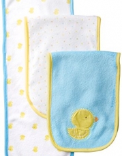 Gerber Unisex-Baby Newborn 3 Pack Neutral Terry Burp cloths, Yellow, One Size