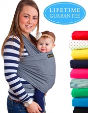4-in-1 CuddleBug Baby Wrap Carrier | Soft Baby Carrier | Baby Sling Carrier | Postpartum Belt | Nursing Cover | Best Baby Shower Gift (Grey)
