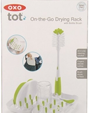 OXO Tot On-the-Go Travel Drying Rack with Bottle Brush- Green
