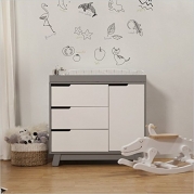 babyletto Hudson Changer Dresser, Grey/White