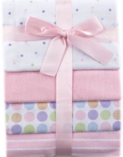 Luvable Friends 4-Pack Flannel Receiving Blankets, Pink