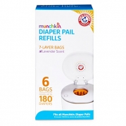 Munchkin Arm & Hammer Diaper Pail Snap with Seal and Toss Refill Bags, 180 Count