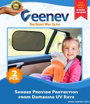 Car Sun Shade for Side Window - Car Sunshade Protector - Protect your kids and pets in the back seat from sun glare and heat. Blocks over 97% of harmful UV Rays - Easy to Install - NO suction cups needed LIFETIME WARRANTY